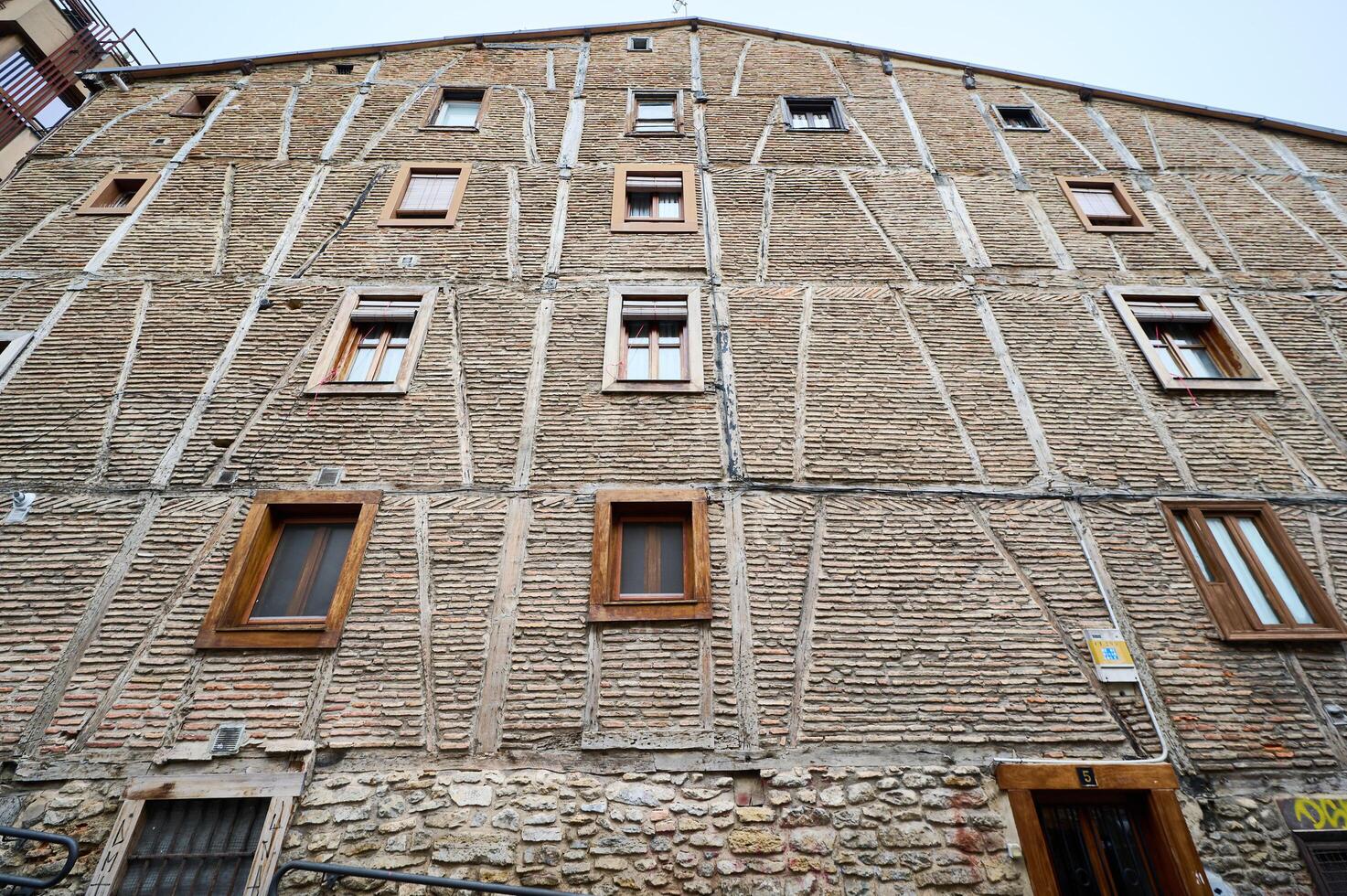 Vitoria Gasteiz, Alava, Spain, 2024, view of an ancient facade photo