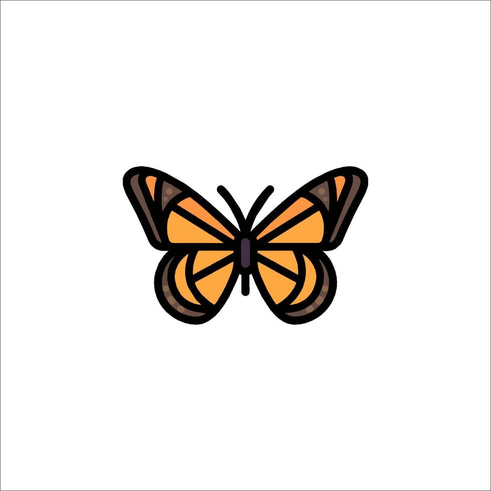 Monarch butterfly icon illustration vector