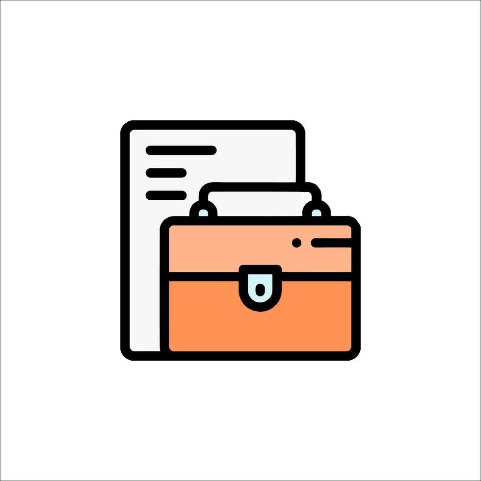A briefcase with a document on it vector