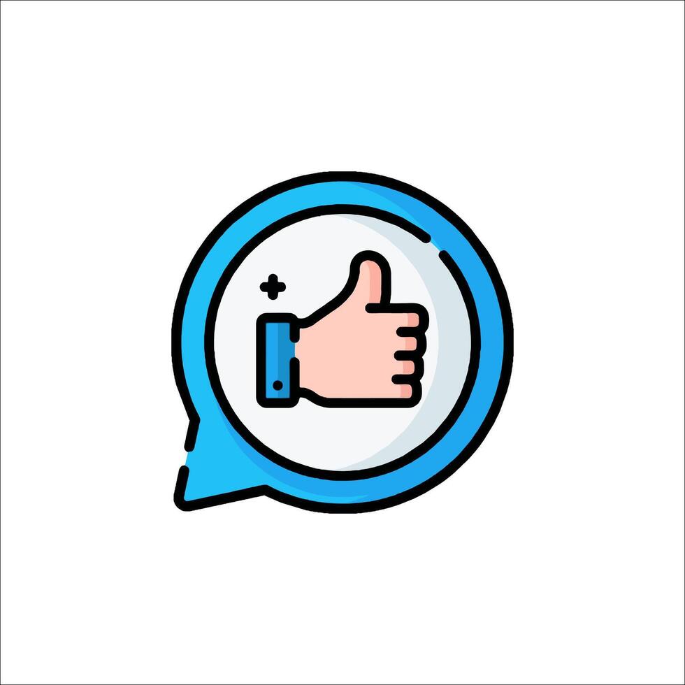 A thumbs up icon with a hand and a thumbs up sign vector