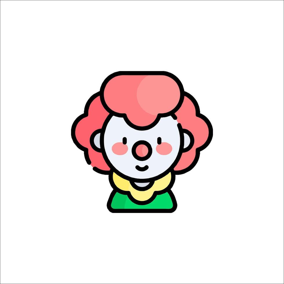 A cartoon clown with red hair and a green shirt vector
