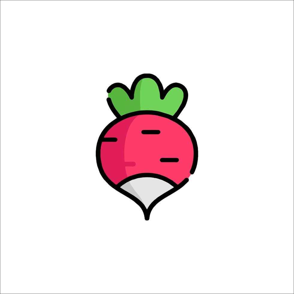 A radish icon with a green leaf on top vector