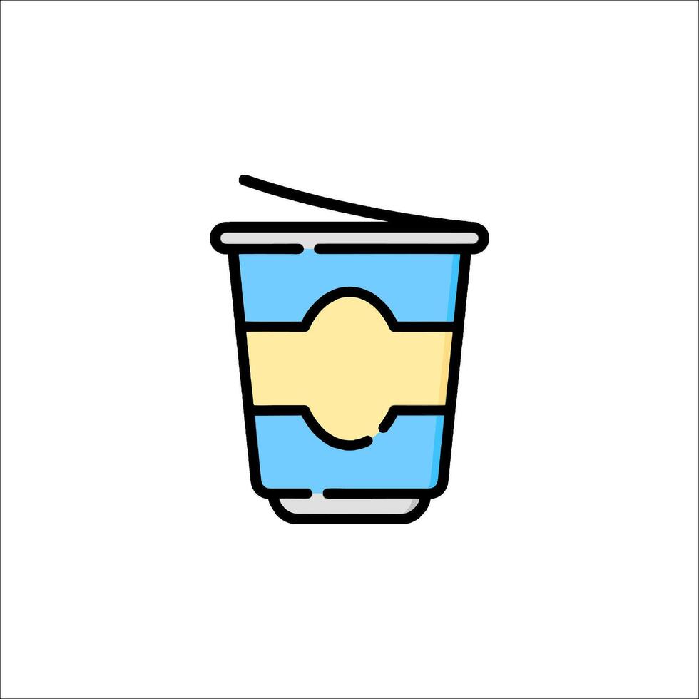 A cup of coffee with a straw and a lid vector