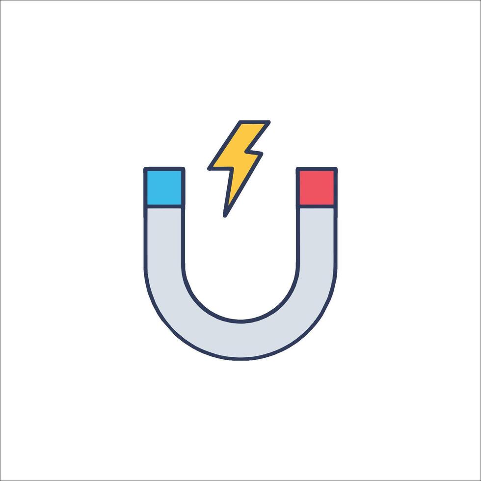 A magnet with a lightning bolt on it vector