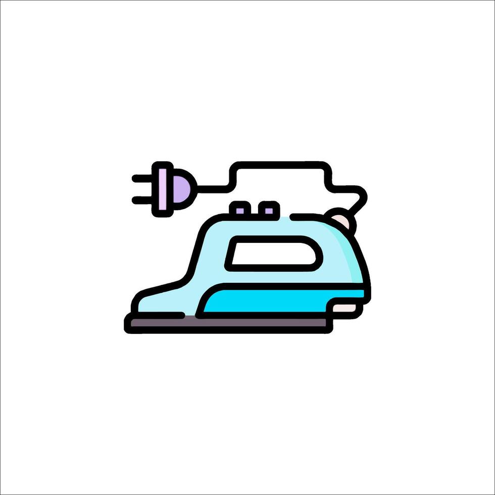A blue and purple iron icon on a white background vector