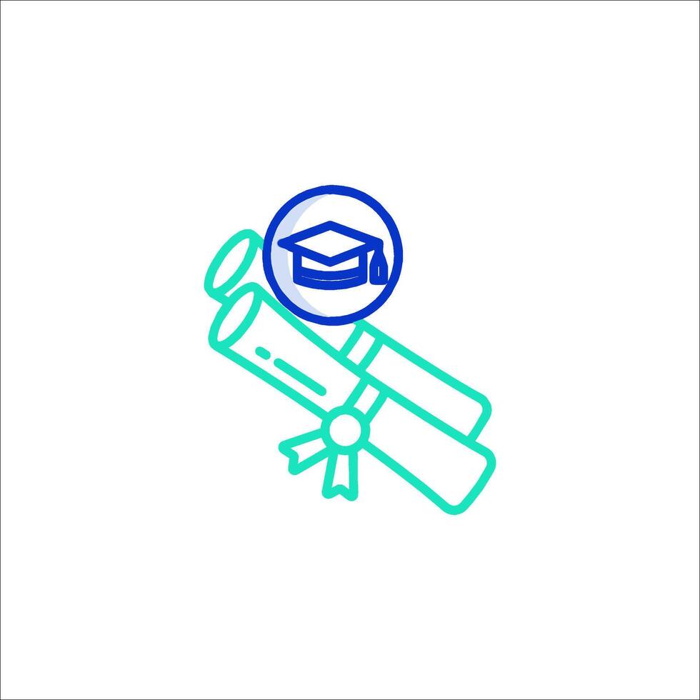 A graduation cap and diploma icon vector