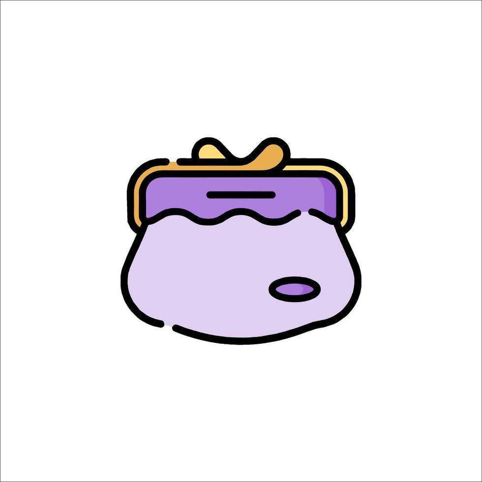 A purple purse icon on a white background vector