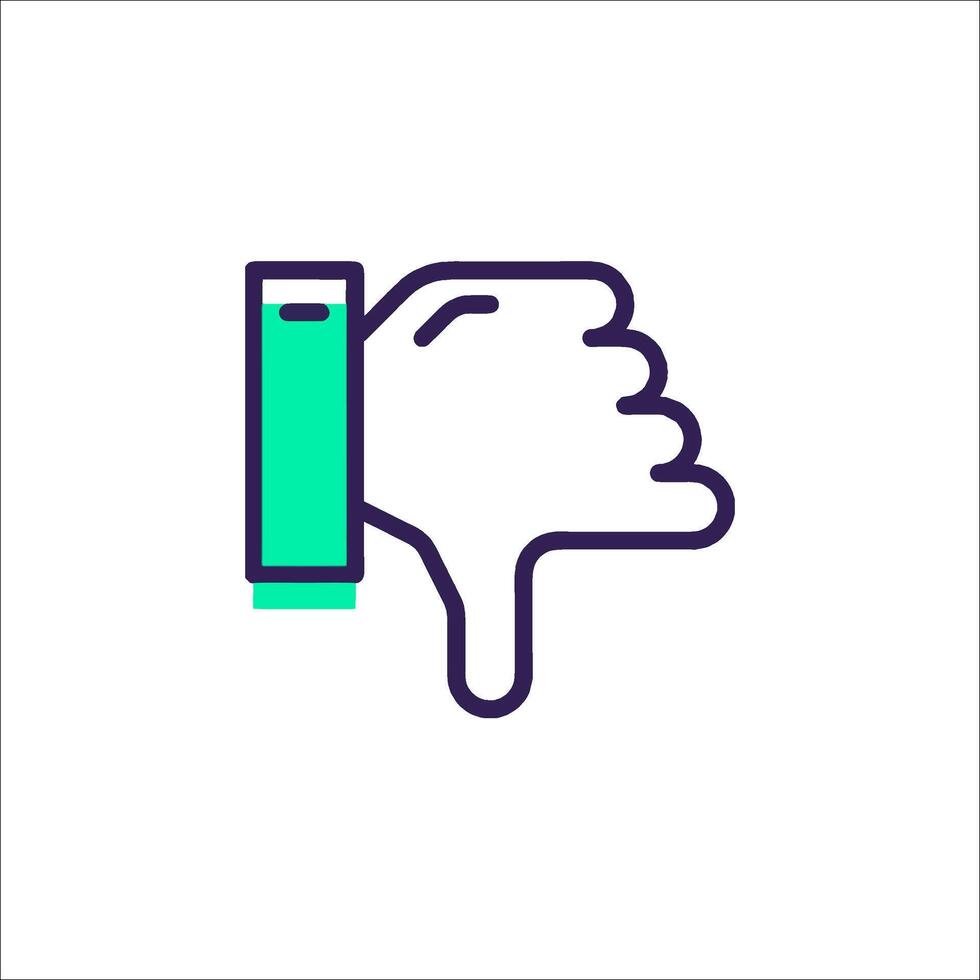 A thumbs down icon with a hand holding a watch vector