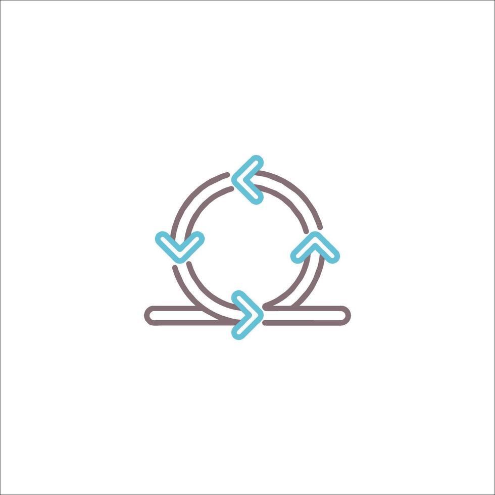 A circular icon with arrows and arrows vector