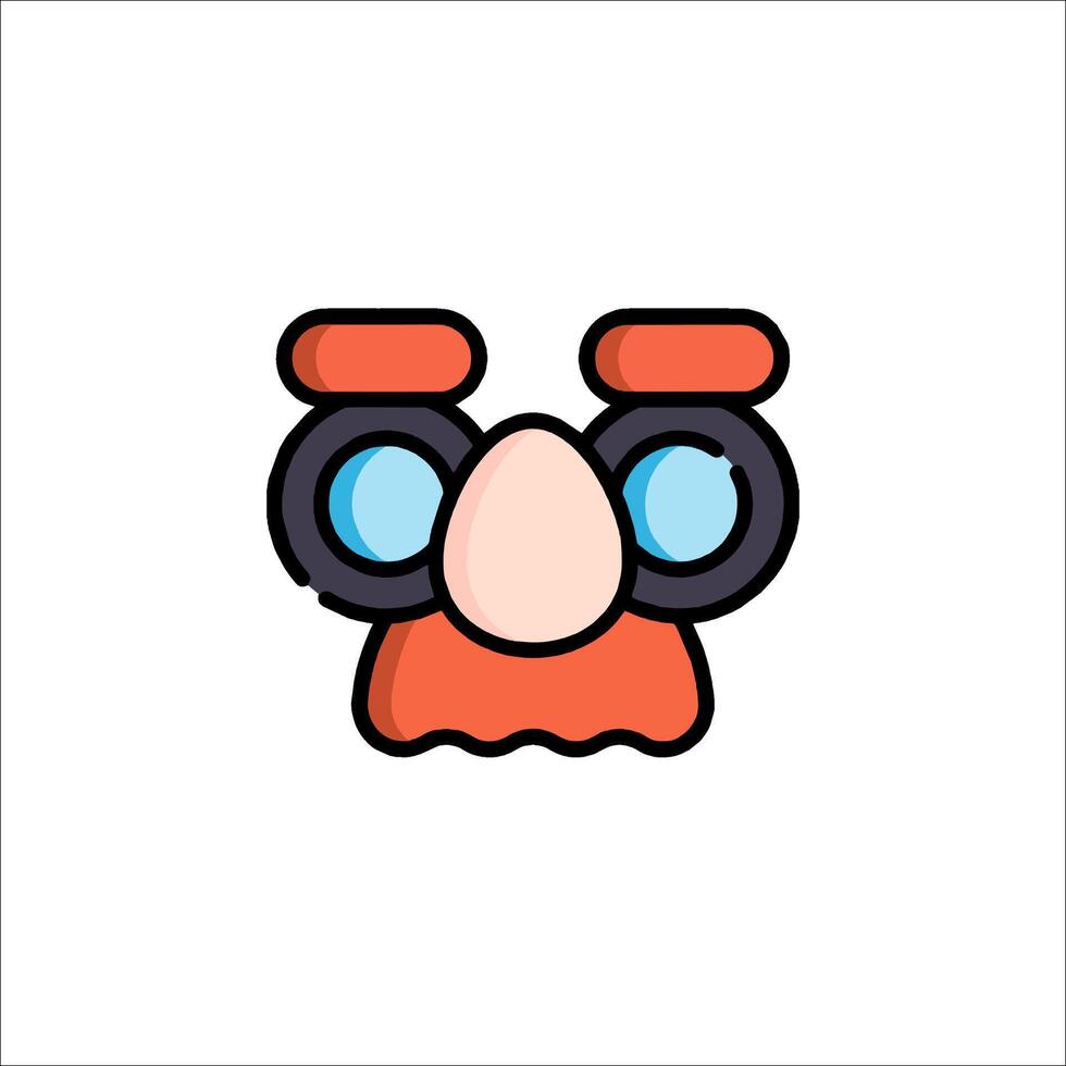 A cartoon face with blue eyes and a nose vector