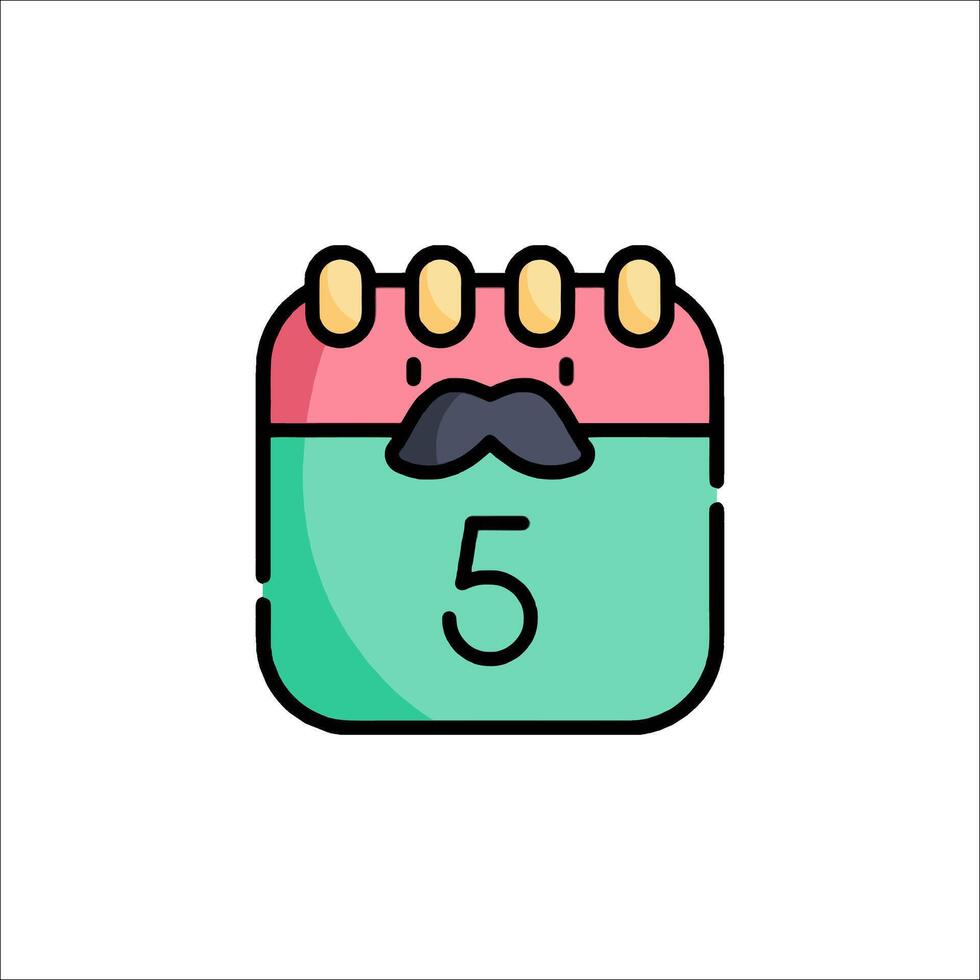 A calendar with a mustache on it vector