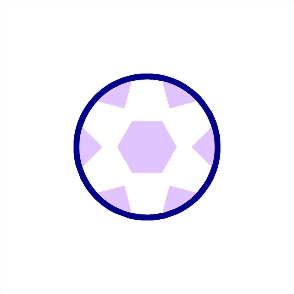 A purple and white soccer ball with a blue outline vector