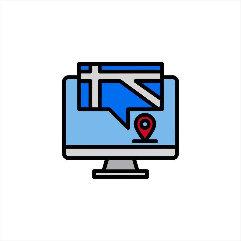 Map of scotland on a computer screen vector