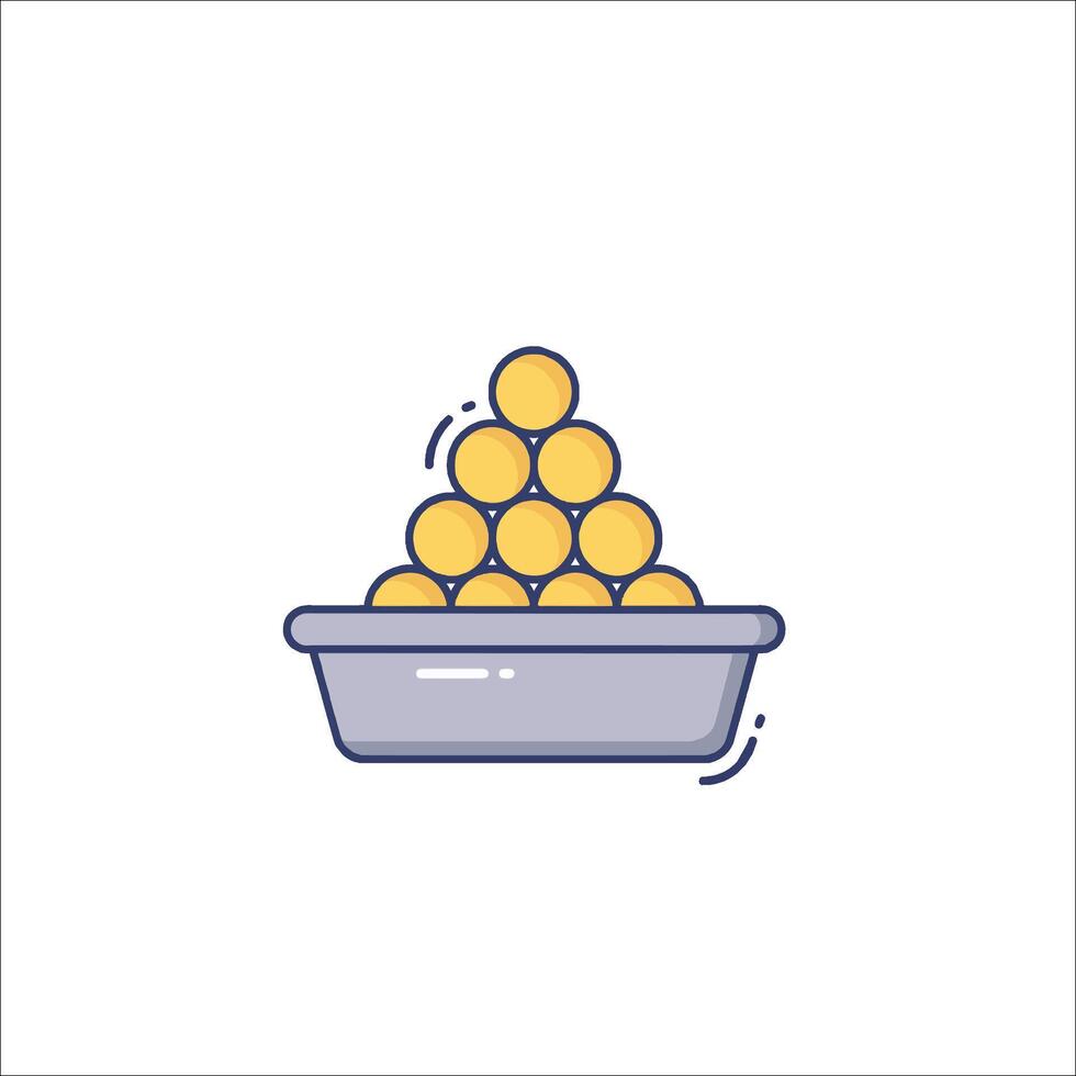 A bowl full of coins icon vector