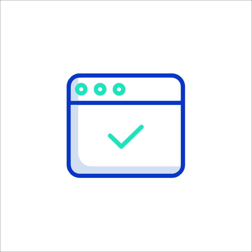 A check mark icon on a white background vector