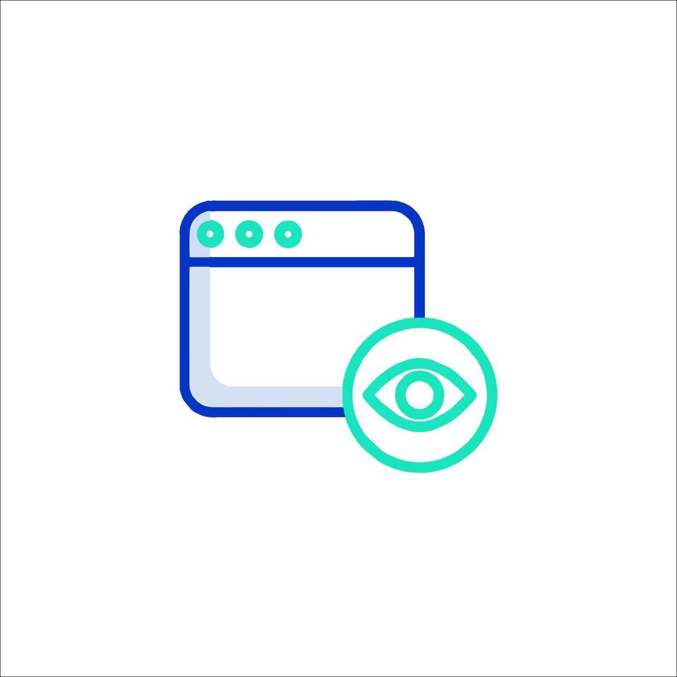 A web page with an eye icon vector