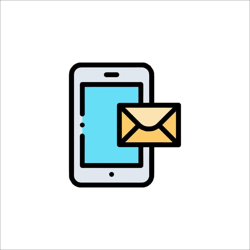 An email icon on a phone screen vector