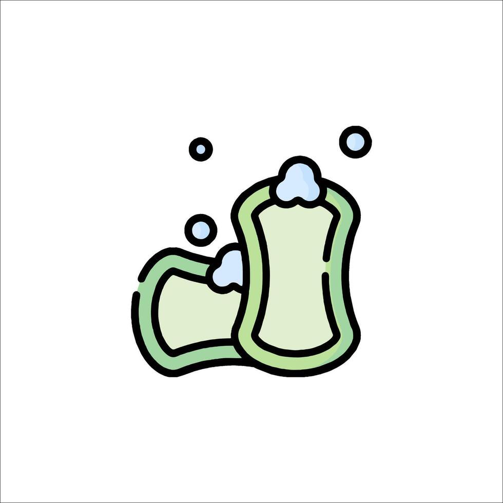 A green and white icon of a piece of fruit vector