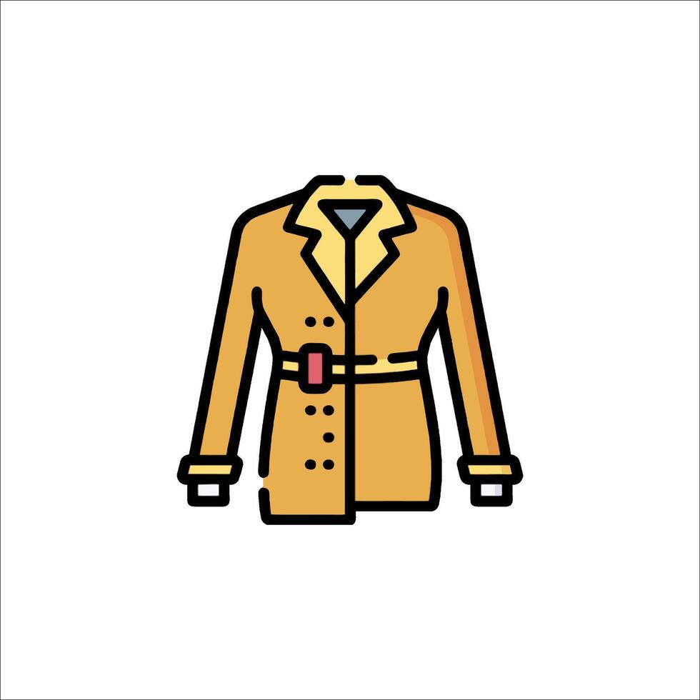 A yellow jacket with a red belt vector