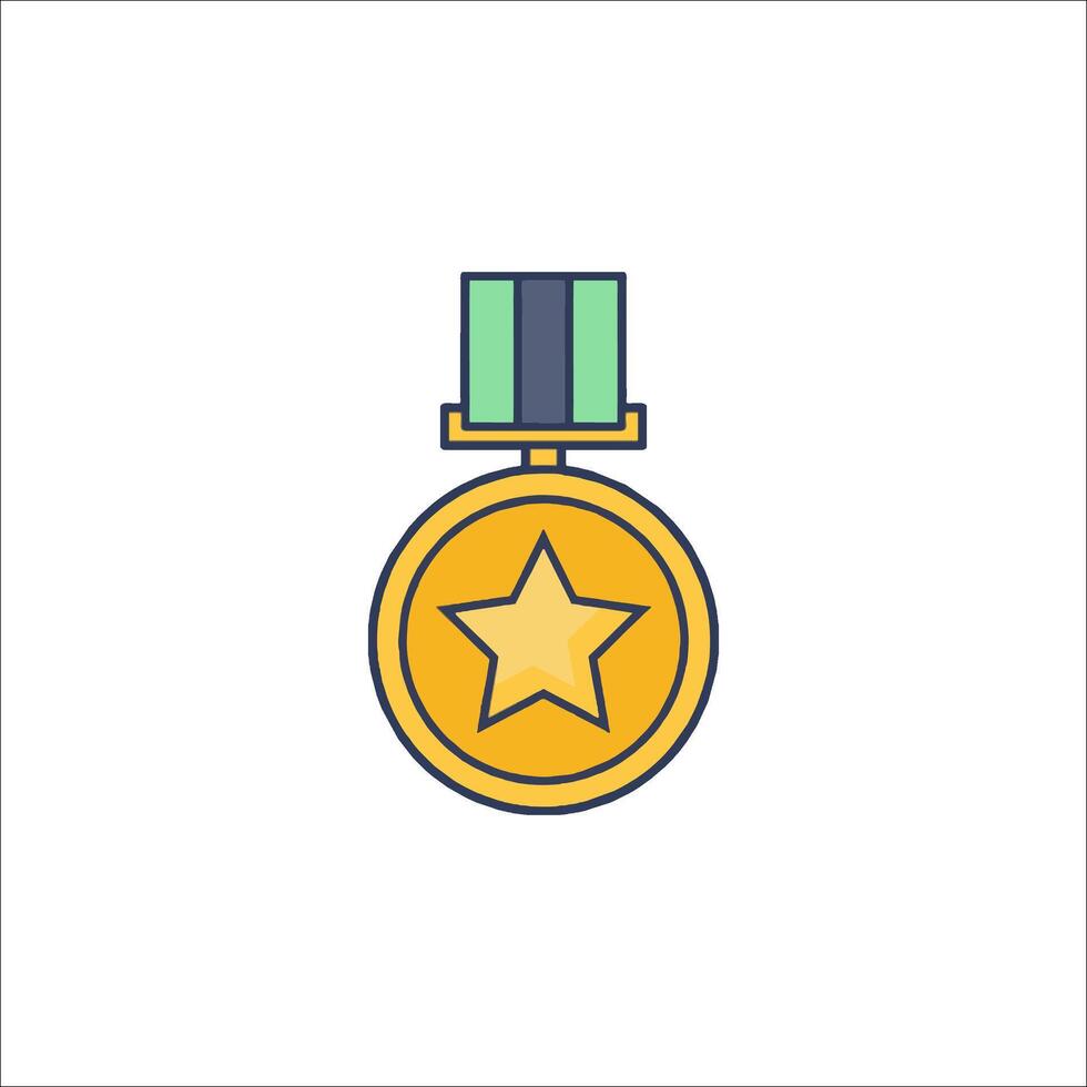 A medal with a star on it vector