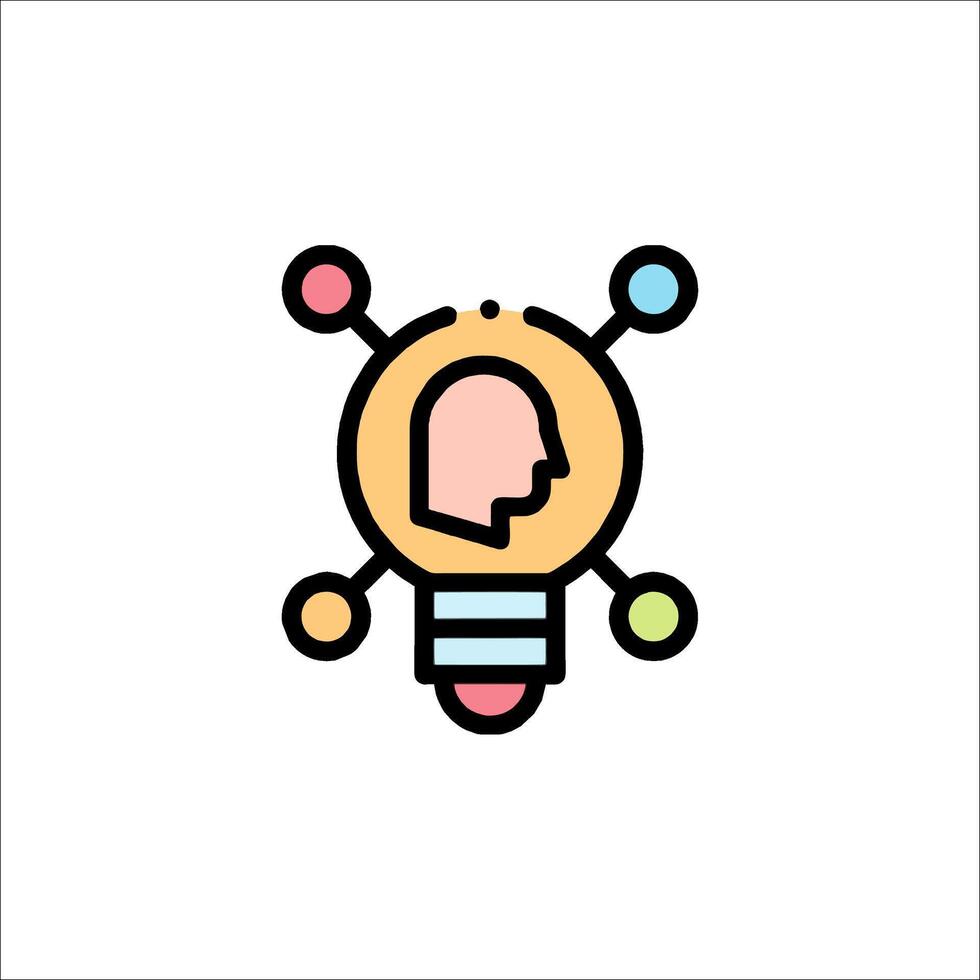 A light bulb with a man's head inside it vector