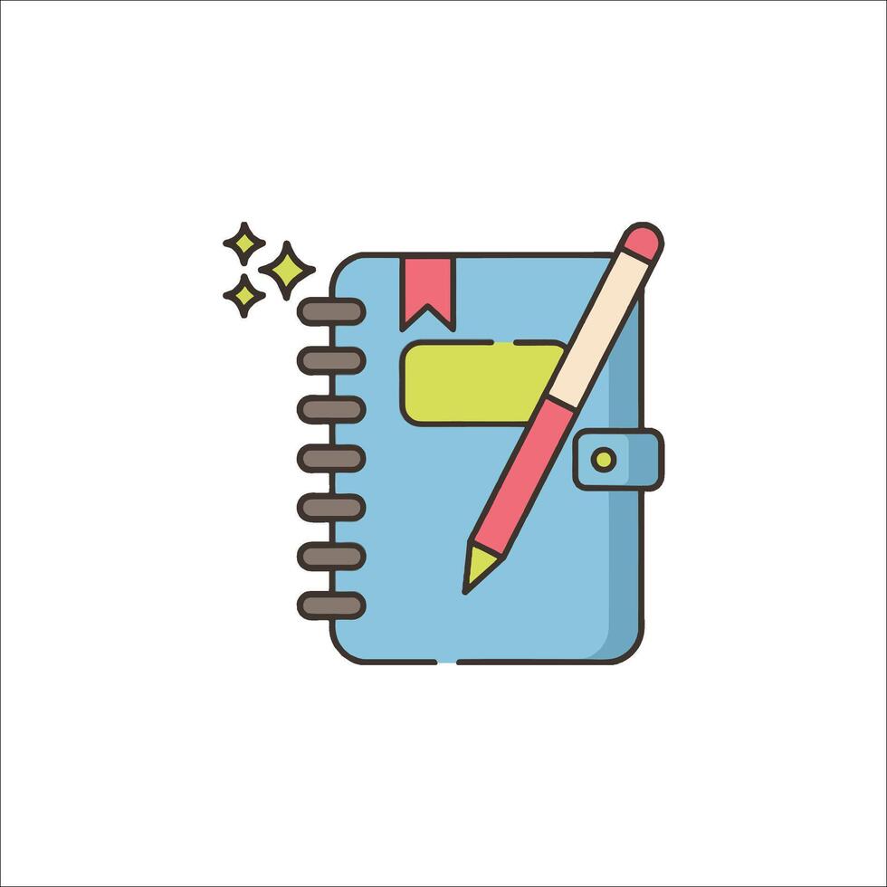Notebook and pen icon illustration vector