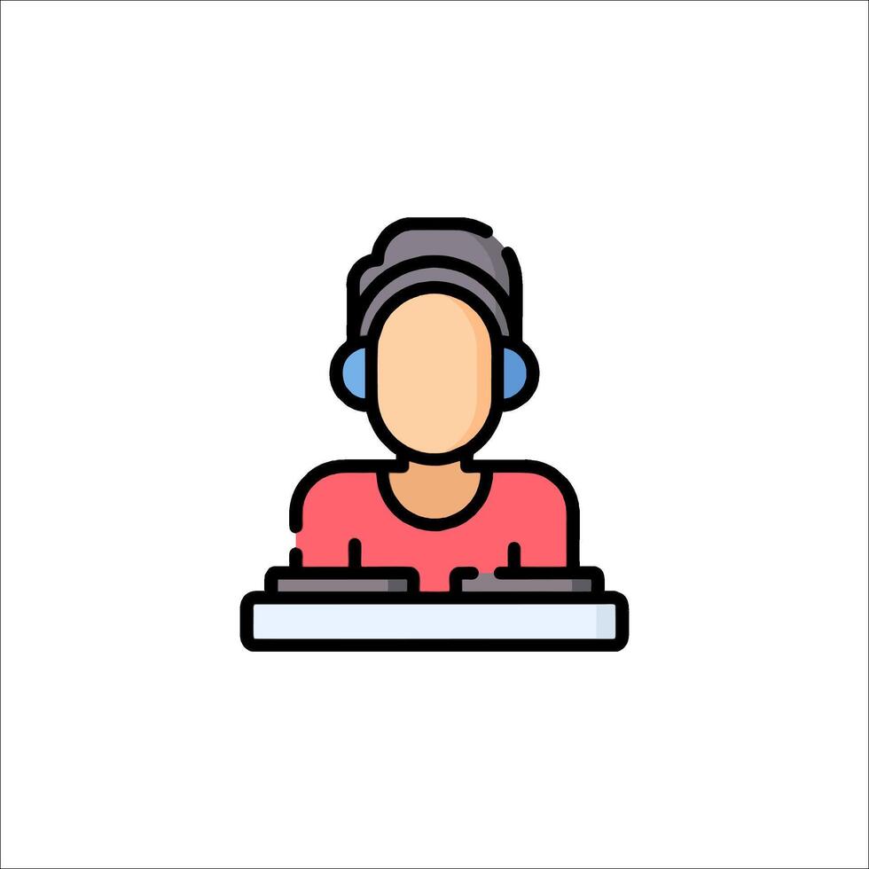 Dj icon illustration vector