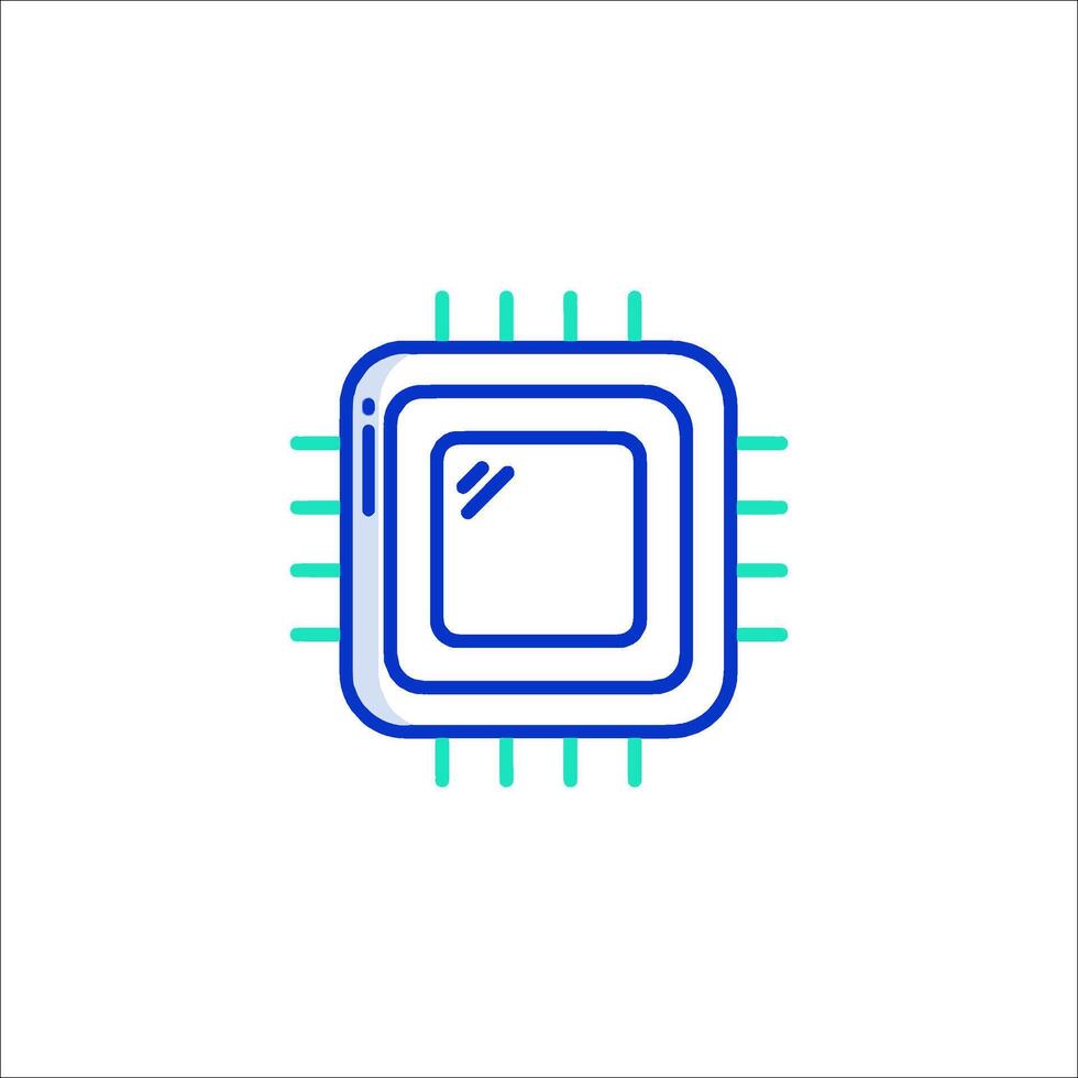 A computer chip icon on a white background vector
