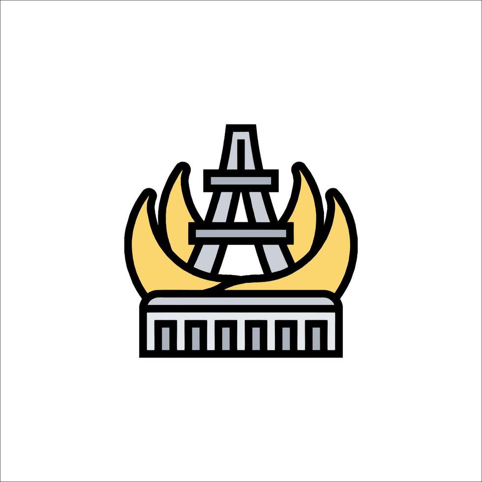 A logo for a building with a fire in the middle vector