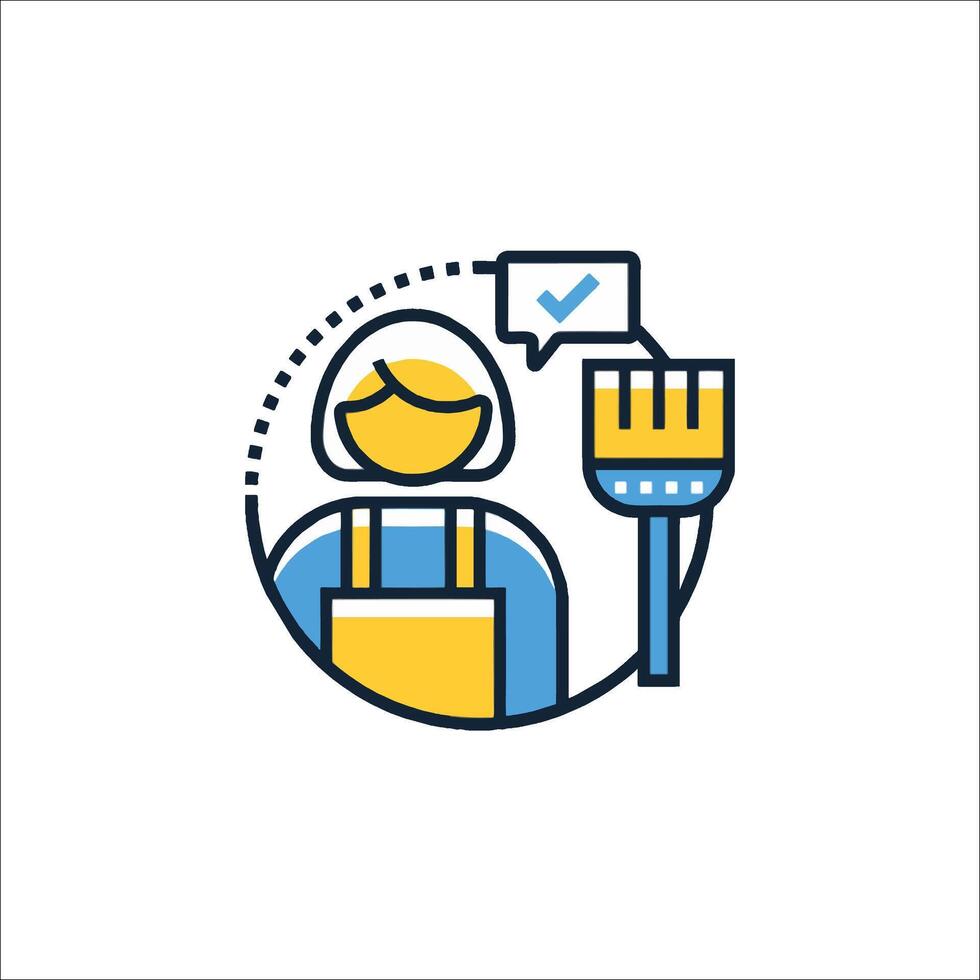 A woman with a paintbrush icon vector