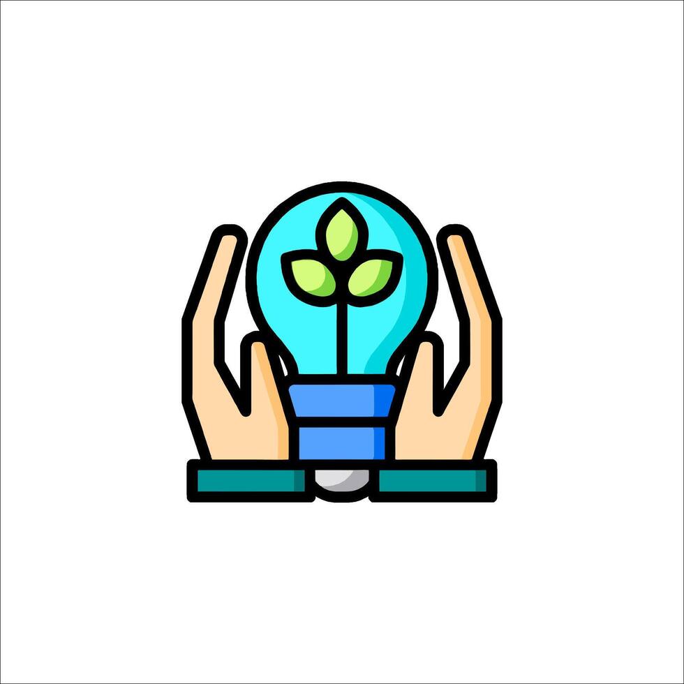 Hands holding a light bulb with a plant inside vector