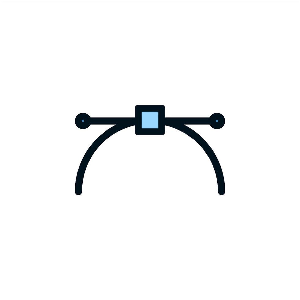 A black and white icon of a drone vector