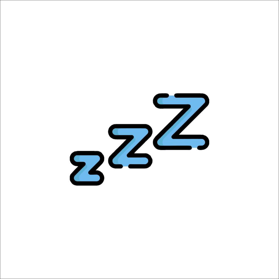 A blue and black icon of a zzz vector
