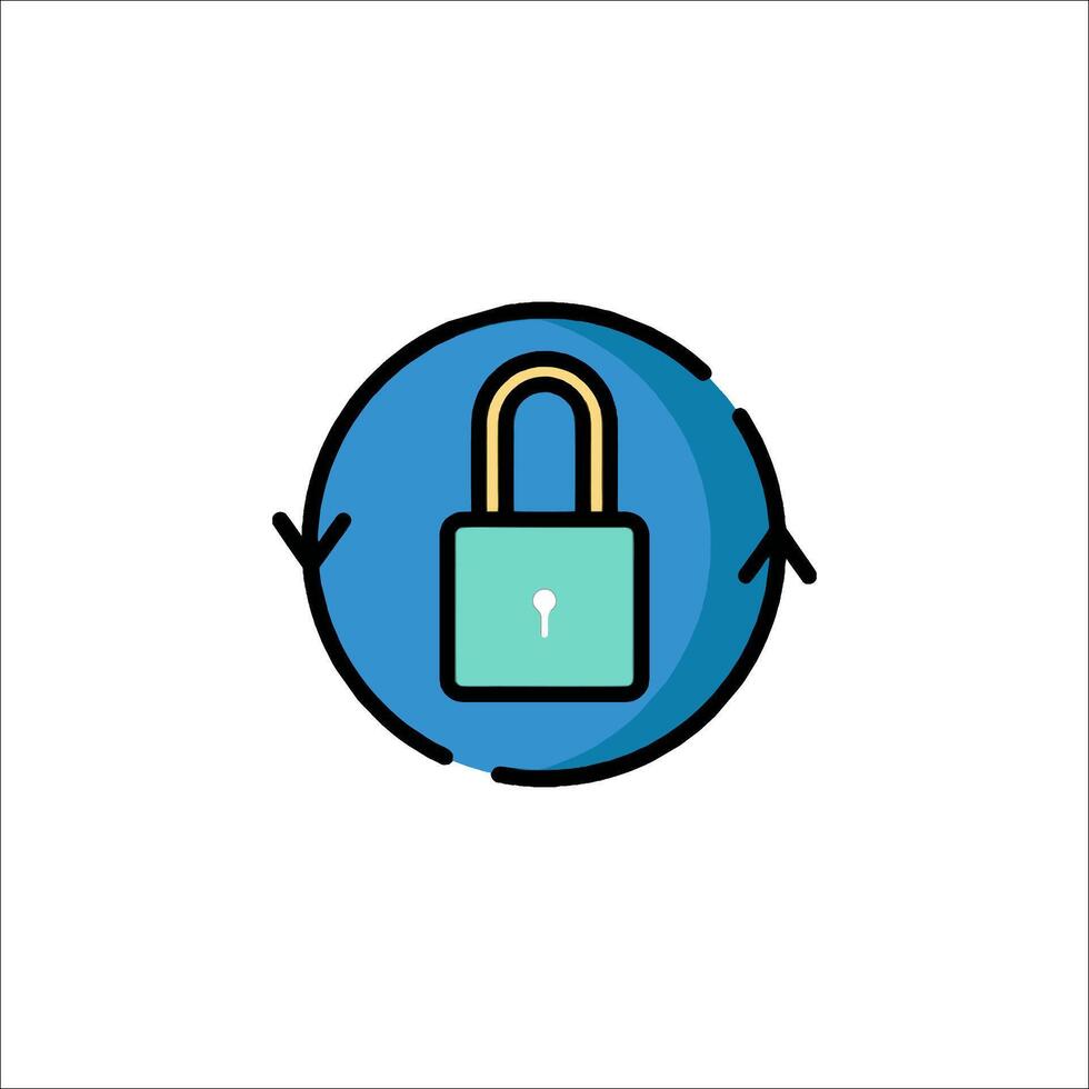 A lock icon with a green arrow pointing to it vector