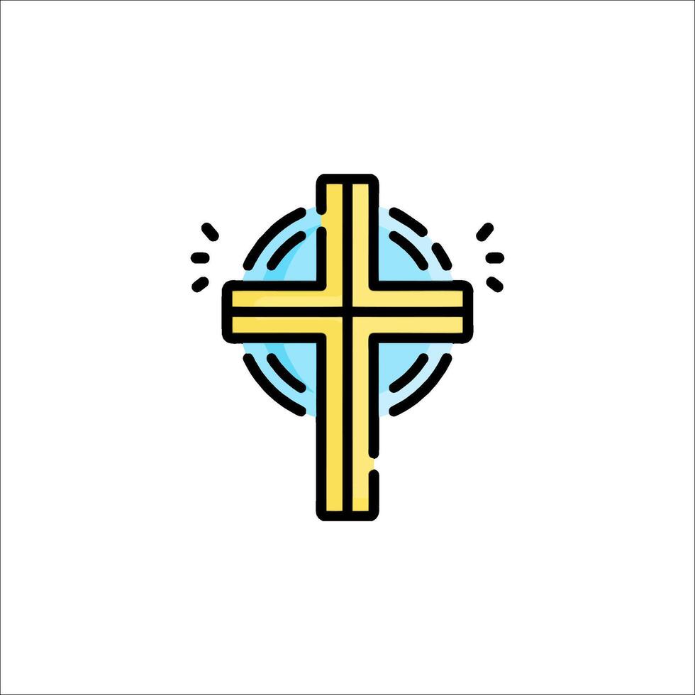 A cross icon with a circle around it vector