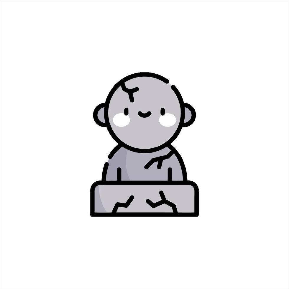 A cartoon man sitting on a table with a broken head vector