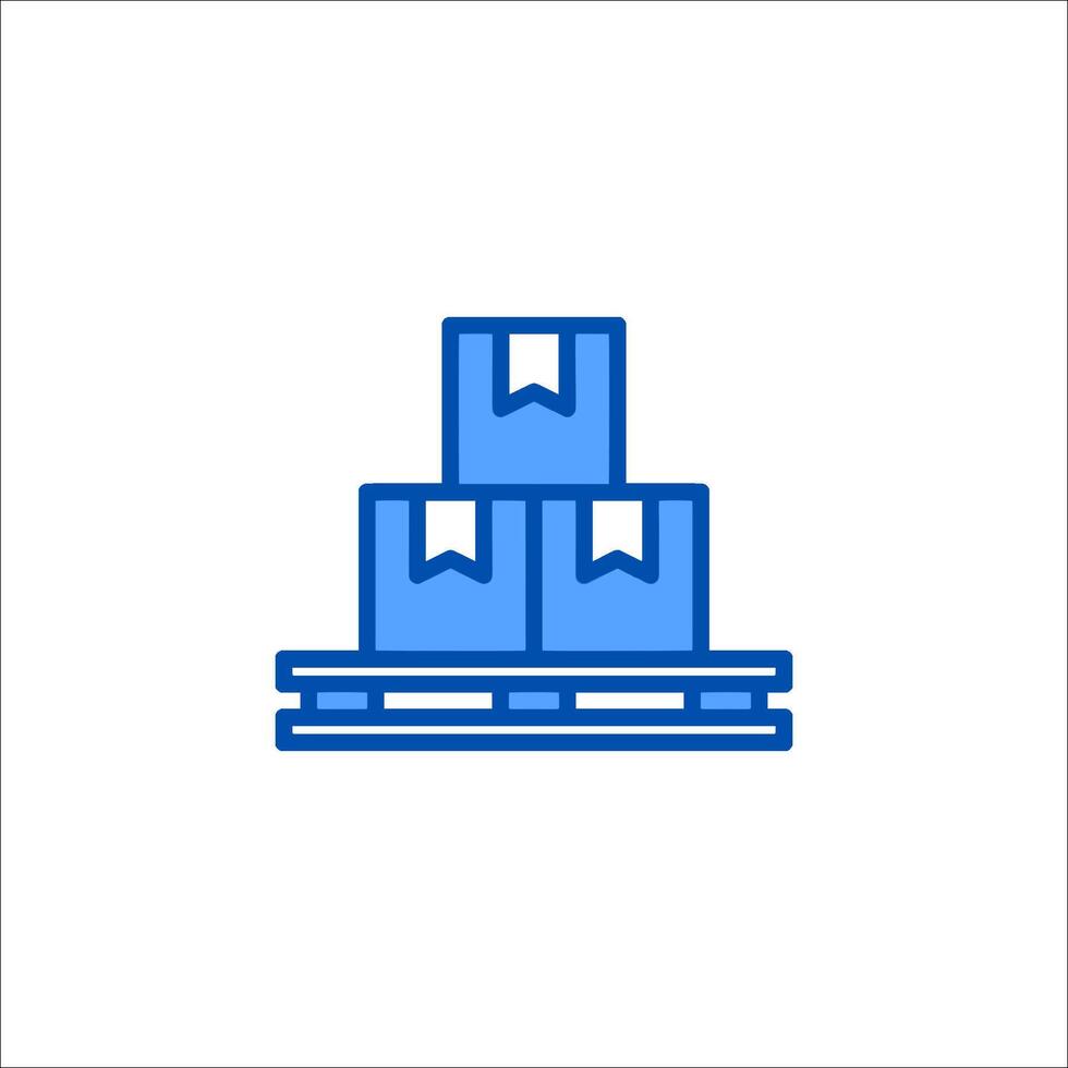 A stack of boxes on a pallet icon vector