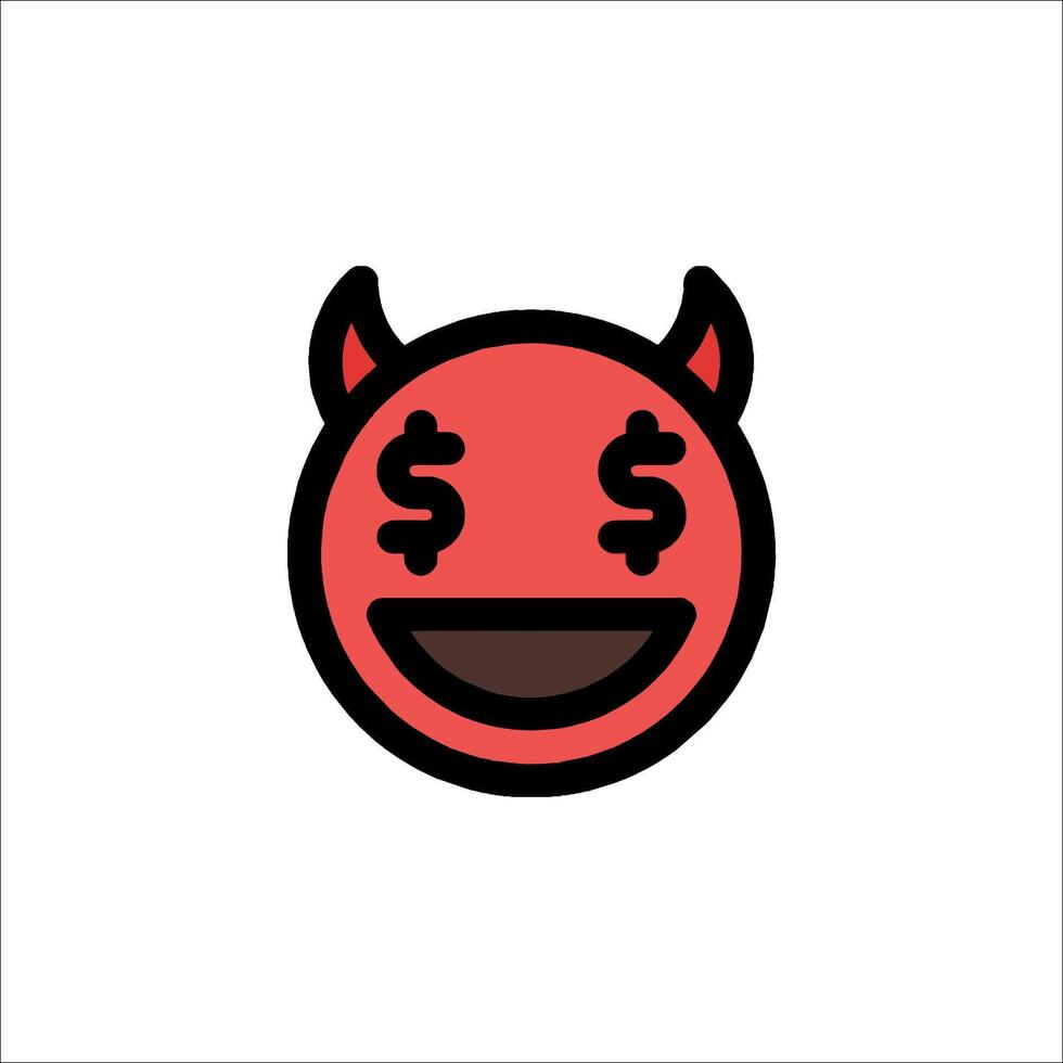 A devil face with a dollar sign on it vector