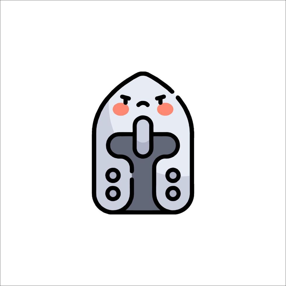 A cute little robot with a face on it vector