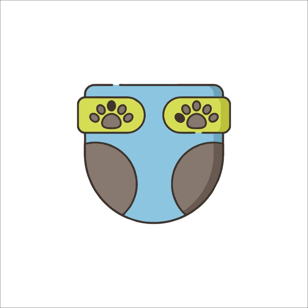 Dog's paw with glasses icon vector