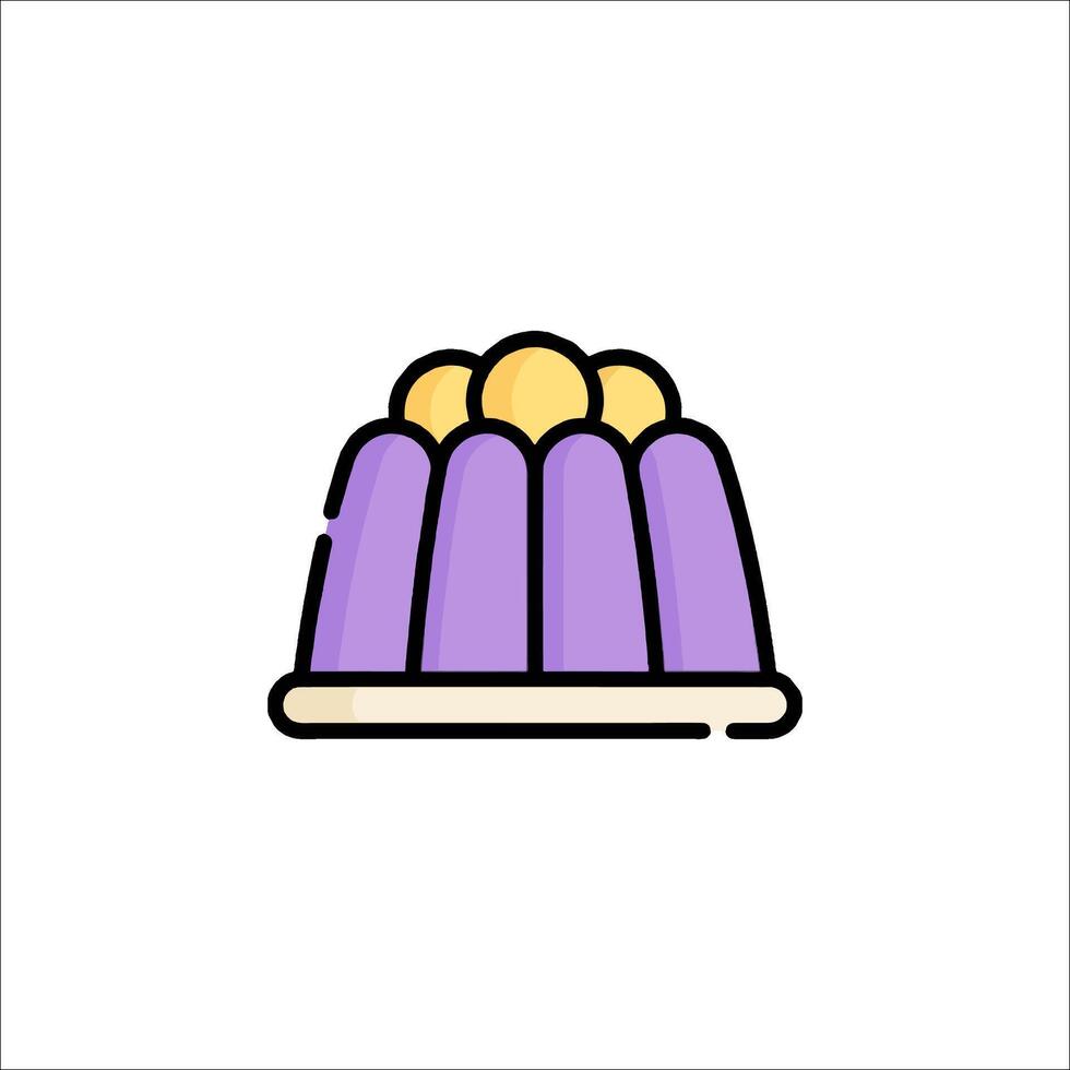 A purple jelly cake icon on a white background vector