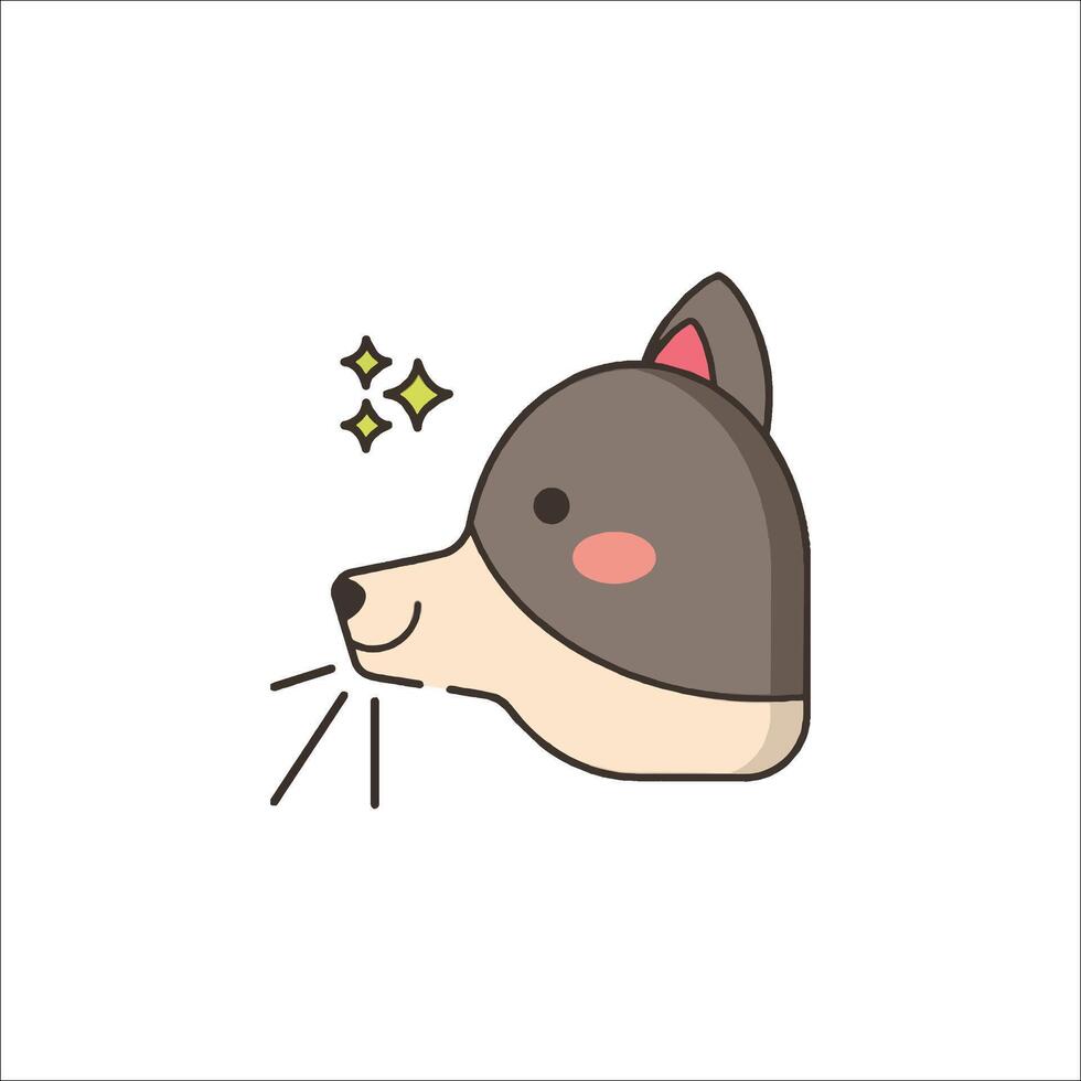 A cartoon dog with a star on its head vector