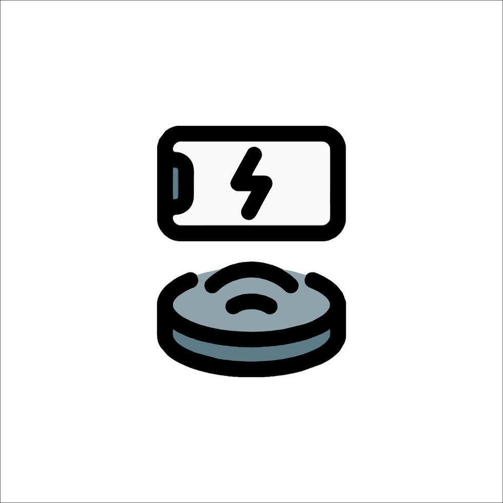 A battery charger and a battery icon vector