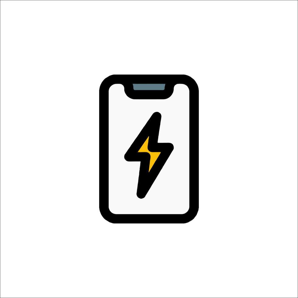 A smartphone with a lightning bolt on it vector