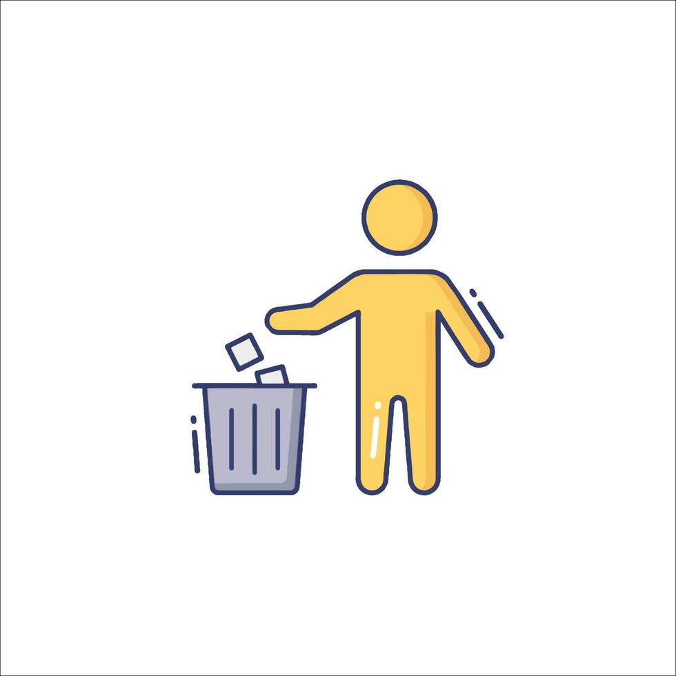A man throwing trash into a bin vector