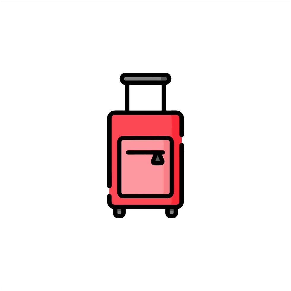 A red suitcase icon on a white background vector