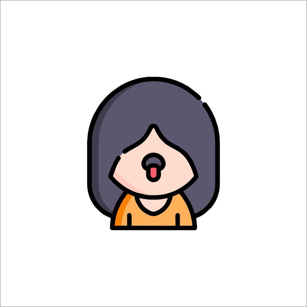 A woman with a mouth open and a tongue out vector