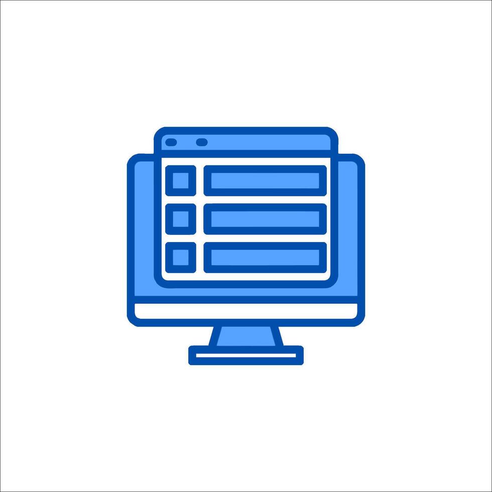 A computer monitor with a check box icon vector