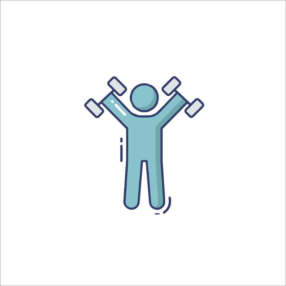 A man lifting weights icon vector
