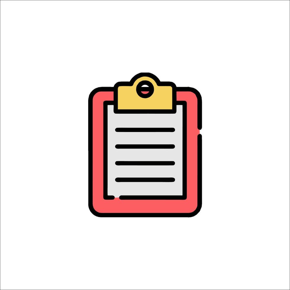 A clipboard with a note on it vector